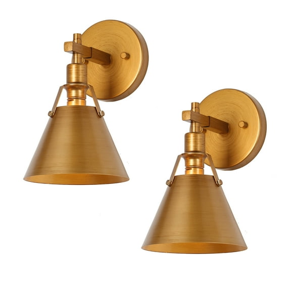 LNC Nero 6-in W 2-Light Brushed Gold Modern/Contemporary LED Wall Sconce