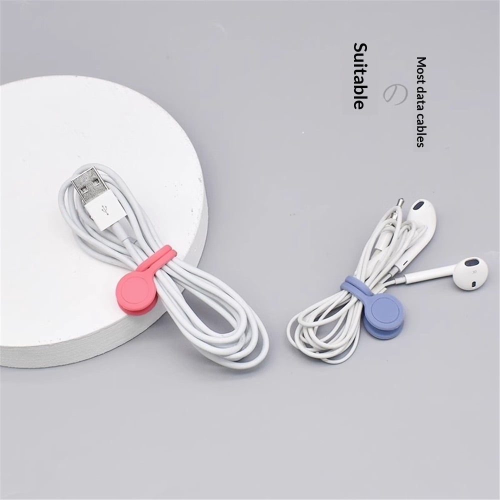 Cute Magnetic Cable Ties – 24 Pack, Reusable Silicone Cord Organizers for Home & Office, Strong Magnetic Hold, Double-Sided Colors, Perfect for Cable Management and Gift Idea