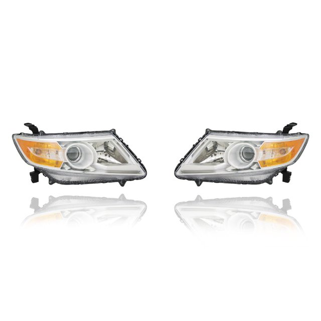 Headlight Assembly - Cooling Direct Fit/For 11-13 Honda Odyssey - Halogen - Pair, Left Driver + Right Passenger Set - CAPA - 33100TK8A01, 33150TK8A01