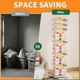 thumbnail image 6 of Qunbio Rolling Pillow Storage Rack, Freestanding Adjustable Pillow Display Rack with Wheels for Home, Living Room, Bedroom, 76.9"x16.6"x16.6", 6 of 9