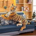 thumbnail image 3 of Tigre Réaliste Animal en Peluche 50cm Jaune, 3 of 3