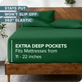 thumbnail image 4 of Bare Home Fitted Sheet - 22" Extra Deep Pocket - Premium 1800 Collection - King, Forest Green, 4 of 7