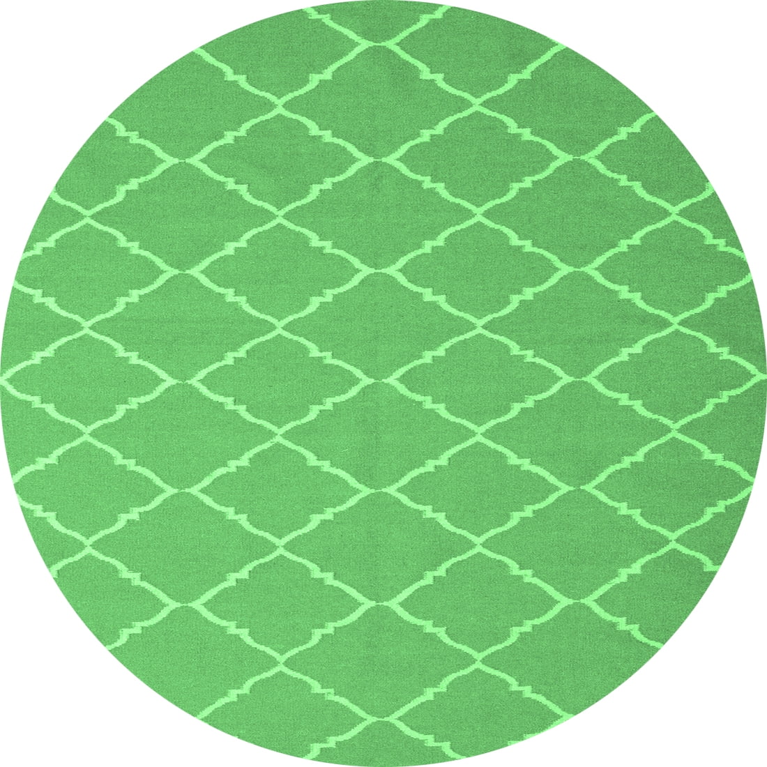Ahgly Company Indoor Round Trellis Emerald Green Modern Area Rugs, 8 ...