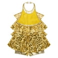 thumbnail image 4 of Eandarui Girls Shiny Sequins Ballet Dance Costume Latin Jazz Performance Dancewear Gold 10, 4 of 6