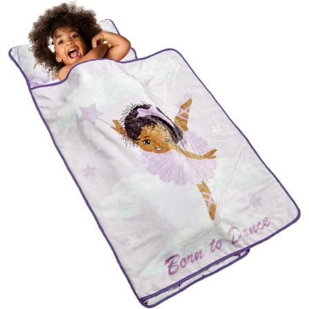 EVERYDAY KIDS Toddler Nap Mat - Born to Dance African American Ballerina
