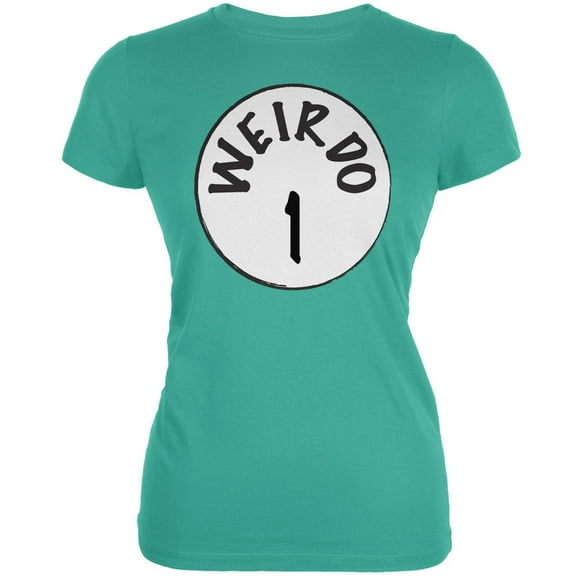 Halloween Weirdo 1 One Teal Juniors Soft T-Shirt - X-Large