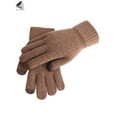 thumbnail image 3 of PULLIMORE Winter Warm Knit Gloves for Men Touchscreen Thermal Soft Lining Elastic Cuff Texting Gloves (Khaki), 3 of 8