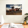 thumbnail image 3 of Elephant Stock Free Running Horses Wall Art - Horizontal Canvas Wall Art - Living Room Wall Decor - Animal Canvas - Blue And Beige Decor - 12" x 8", 3 of 8
