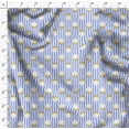 thumbnail image 4 of Soimoi Blue Rayon Fabric Wreath & Stripe Print Fabric by Yard 42 Inch Wide, 4 of 5