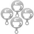 thumbnail image 3 of 4pcs Stencils for Coffee Washable Coffee Stencils DIY Cartoon Cappuccino Stencils Coffee Making Tools, 3 of 9