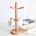 thumbnail image 2 of Wooden Tree Shape Mug Drying Cups Storage Rack Holder With 6 Hooks Home Kitchen Drain Hanger Stand, 2 of 4