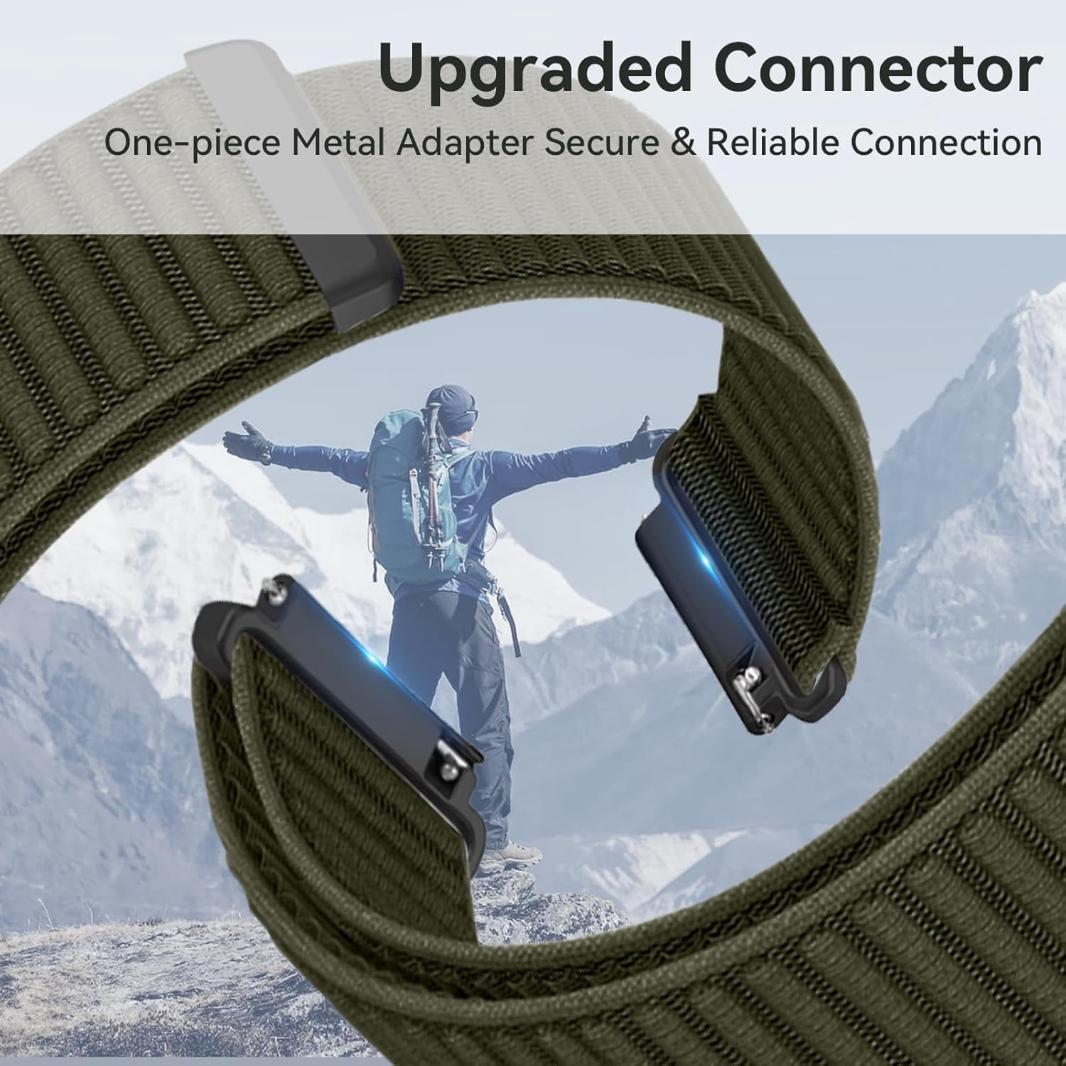 CRKMGS-Hook Loop 20mm Watch Band Compatible With Garmin Vivoactive 6/Vivoactive 5/3/3 Music Watch Bands, Soft Nylon Breathable Sport Smartwatch Bands for Garmin Venu Sq 2/Forerunner 55/165/245/645 St