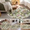 thumbnail image 5 of Round Rug 5Ft Washable Non-Slip, Sage Green Botanical Circle Area Rugs for Living Room Bedroom, Spring Floral Summer Botanical Vintage Indoor Floor Mats Carpet Runner for Home Decor Aesthetic, 5 of 8