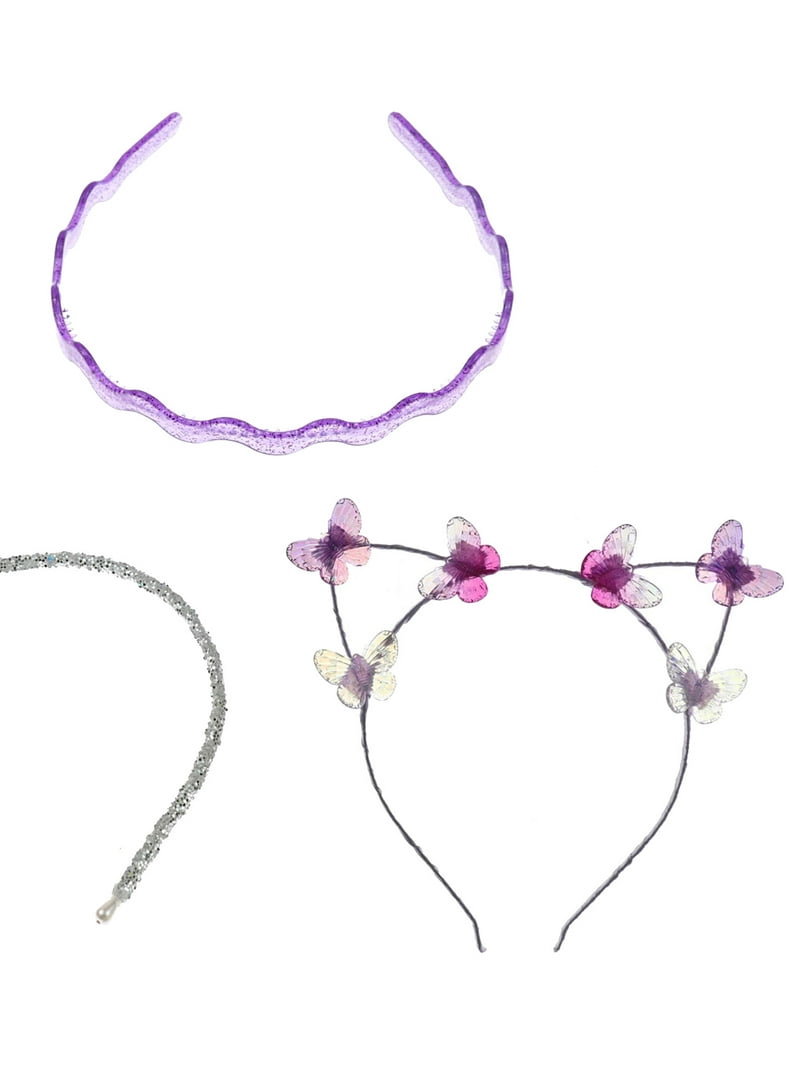 Wonder Nation Girls Sparkle Cat Ear Headbands 3-Pack with 3D  display picture 3