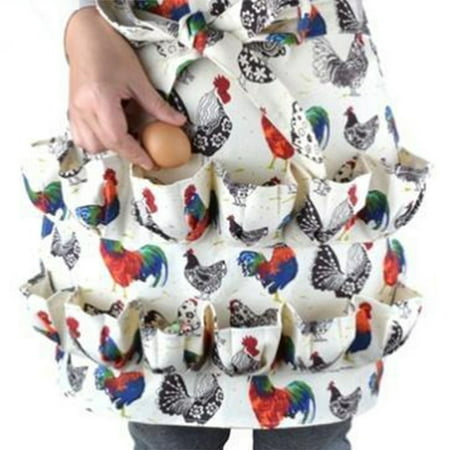 

JOLIXIEYE Eggs Collecting Apron With Several Pockets for Chickens Duck Gooses Eggs Housewives Farmhouse Kitchen Home Workwear New