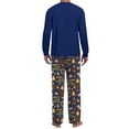 thumbnail image 3 of GIRUNS Men's Pajama Set Comfy Sleepwear 2 Piece Pjs Long Sleeve Crewneck Shirts and Bottoms Soft Sleep Sets Navy Blue Chocolate XL, 3 of 7