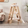 thumbnail image 3 of Unipaws Pyramid Cat Tree, 5-Level Wooden Cat Ladder, Sturdy Tall Cat Climbing Tower with Cozy Hammock, 3 of 7