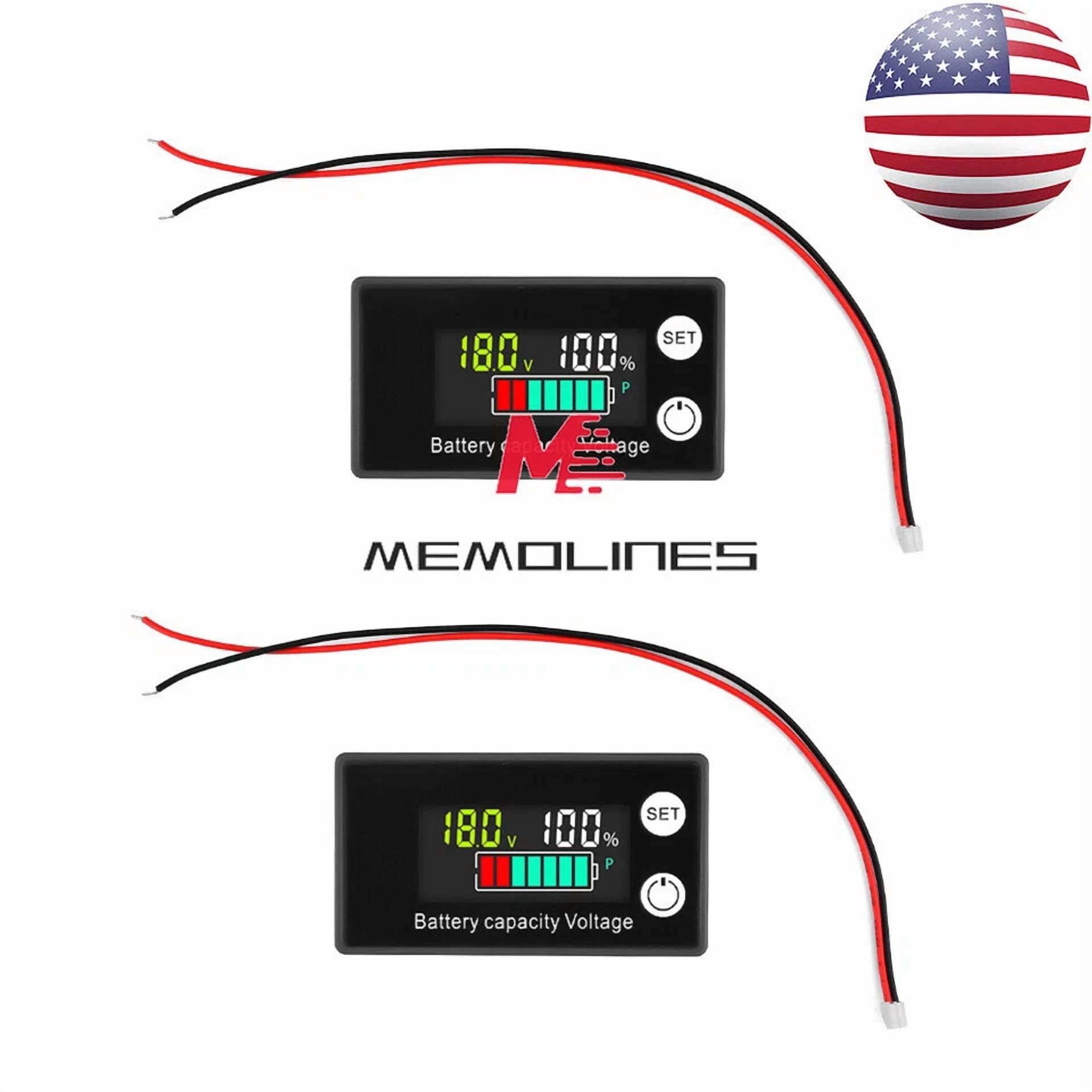 CRESTIN- 2X Digital 6133A Lcd Voltage Meter Dc8-100V Voltmeter Battery Power Dual Display