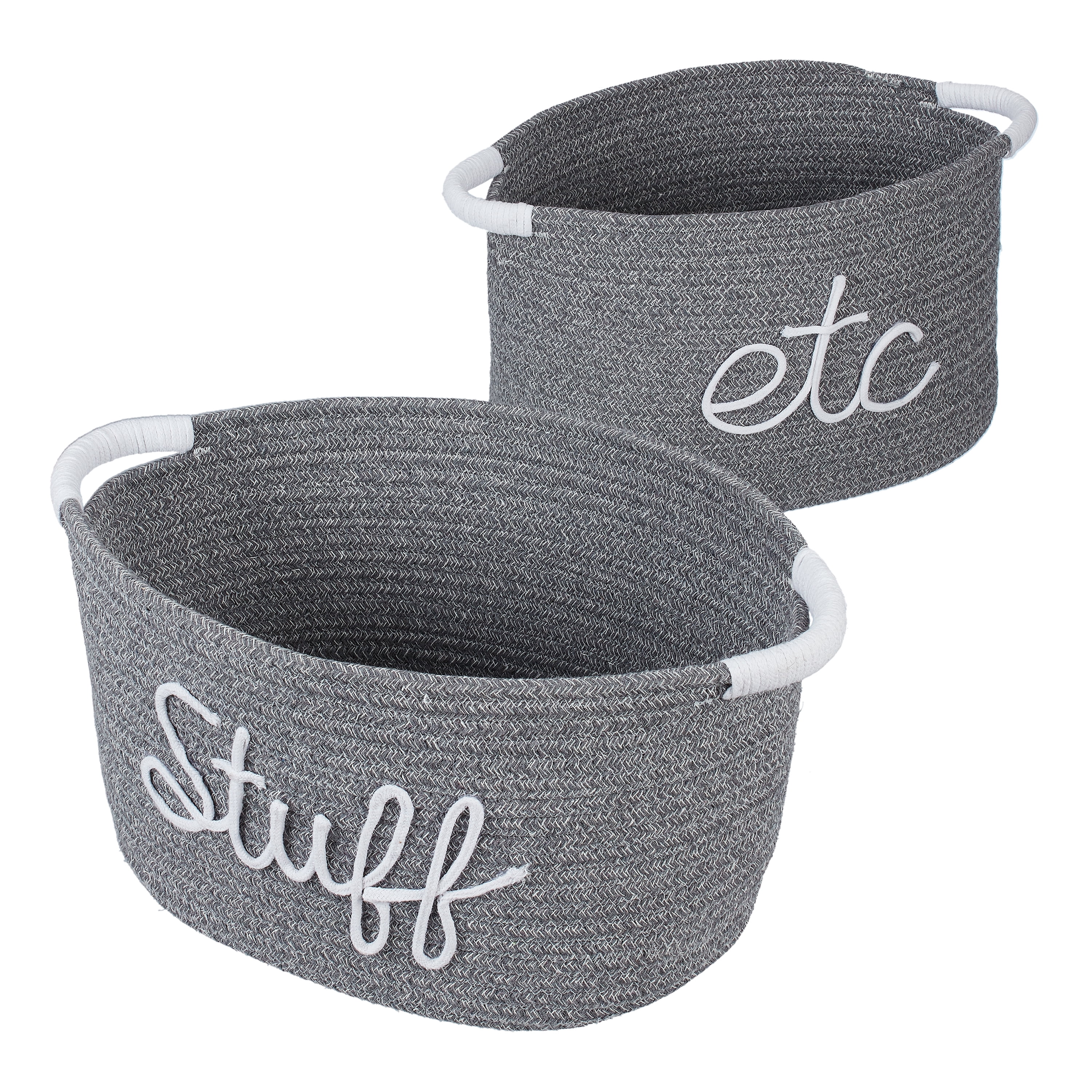Mainstays Cotton Rope Oval Tote Bin, Set of 2