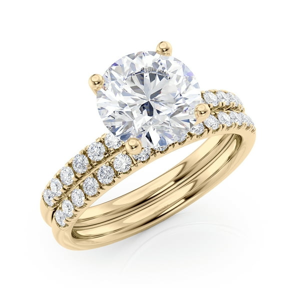 2 1/2 Carat Diamond and Moissanite Engagement Ring in 14k Yellow Gold (G-H/SI, G-H/VS, cttw) Size 7.5 by Beverly Hills Jewelers