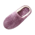 thumbnail image 2 of Women Men Cotton Slippers Winter Warm Jacquard Soft Bottom Cotton Suede Anti-slip Slippers, 2 of 5
