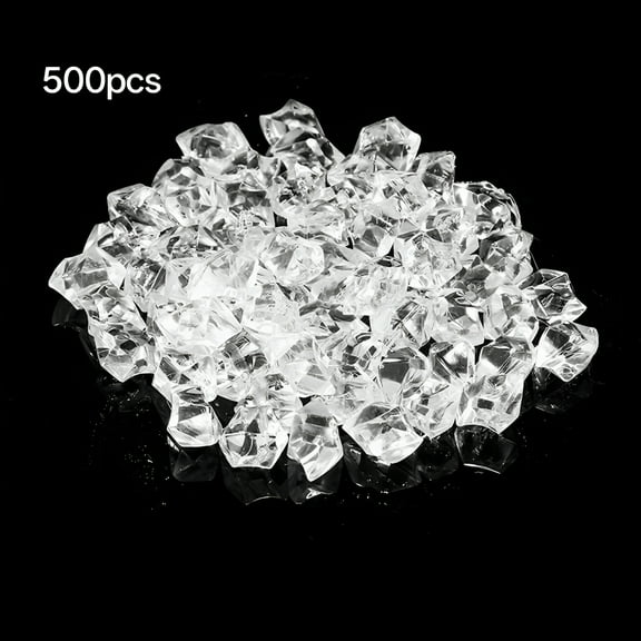 ACDANC 200 Pcs Clear Acrylic Ice Rocks, Acrylic Crushed Ice Crystals Clear Gems Plastic Diamonds for Vase Fillers Party Table Scatters Wedding Decor Photography Props