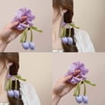thumbnail image 4 of French Tulip Elastic Headband - Polyester Hair Scrunchie, Soft & Comfortable Ponytail Holder for Spring/Summer, 4 of 7