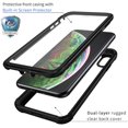 thumbnail image 2 of Seacosmo iPhone Xs Max Case, [Built-in Screen Protector] Full Body Clear Bumper Phone Case Rugged Shockproof Protective Case Cover for iPhone Xs Max, Black, 2 of 7
