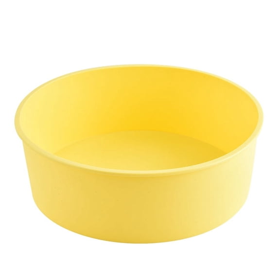 Nvzi-c Silicone Round Cake Pans, 4 Inch Non-Stick Cake Mold Baking Tins for Cake Pancakes,Yellow