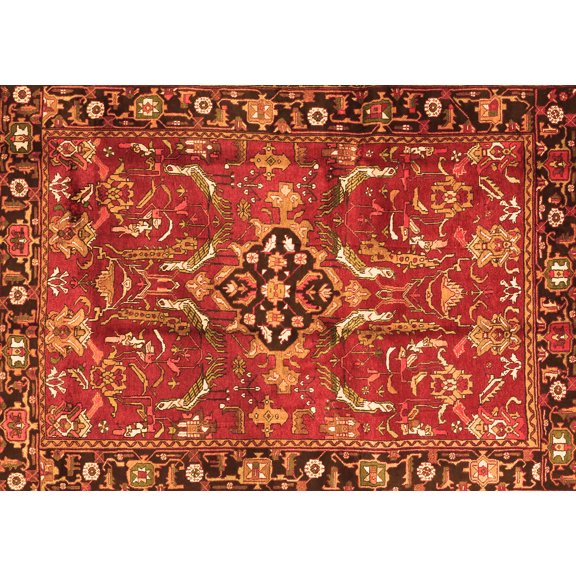 Ahgly Company Indoor Rectangle Persian Orange Traditional Area Rugs, 5' x 7'