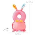 thumbnail image 2 of Mochila Cojín Protector De Cabeza Para Bebes Caídas Golpes Rosa Conejo De Mr. Gadgets., 2 of 5
