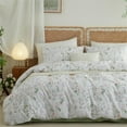 thumbnail image 1 of Nayoroom 3 Pieces French Garden Durable Farmhouse Pink Flowers White 100% Cotton Queen Duvet Cover Set Aesthetic Garden Style Soft Floral Bedding Set, 1 of 8