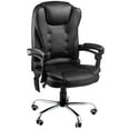 thumbnail image 2 of YODOLLA Ergonomic Reclining Office Chair Adjustable Height Computer Chair Big and Tall Executive Faux Leather Swivel Fabric Chair for Office, Home,Black, 2 of 10