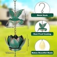 thumbnail image 2 of Metallic Green Shaped Rain Chain — Outdoor Garden & Courtyard Rain Channel and Decorative Downspout, 2 of 6