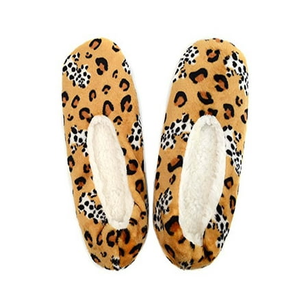 women’s leopard print house slippers- large (9-11)