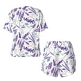thumbnail image 2 of Sigee Lavender Flowers for Sleepwear Casual Pjs with Pockets Women's Pajamas Sets Shorts 2 Piece Short Sleeve Lounge Sets 3X-Large, 2 of 9