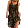 thumbnail image 2 of Ovzne Robes d'Été pour Femmes Robe pour Femme Robes d'Été Imprimées pour Femmes Coupe Ample Col en V Sans Manches Robes avec Poches Robes de Printemps Robe Imprimée Liquidation, 2 of 5