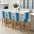thumbnail image 3 of Dark Blue Grey Ombre Bar Stool Cover Set of 6, Modern Abstract Art Gradient Stretch Bar Chair Cover, Removable Washable Pub Counter Stool Chair Slipcover for Kitchen Dining Room Pub Cafe, 3 of 9