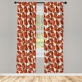 thumbnail image 4 of Ambesonne Floral Window Curtains, Striped Poppy Flowers Design, Each 28" W x 95" L, Champagne Vermilion, 4 of 4