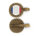 thumbnail image 1 of France Simple Grille Drapeau National Épingle à Cheveux Broche Barrette, 1 of 3