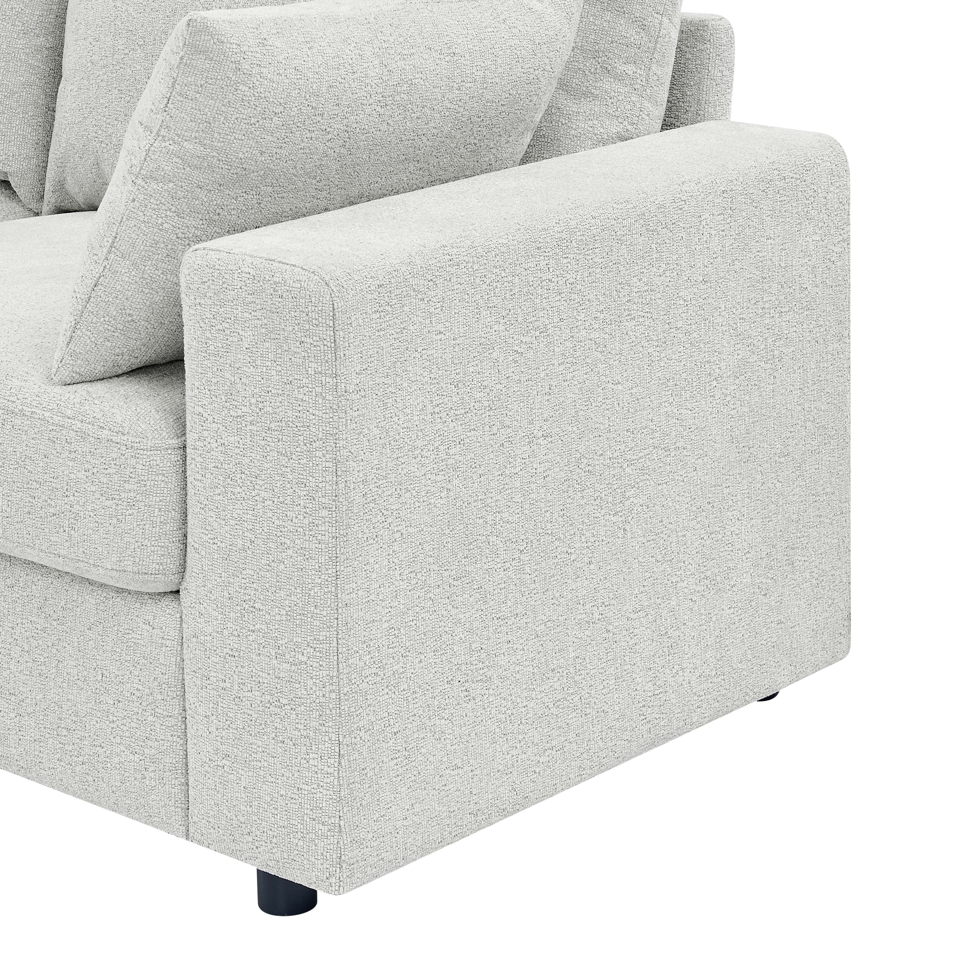 AENKYO 78" Modern Upholstered Sectional Sofa, Loveseat Couch with Deep Cushions and Pillows for Living Room，Beige