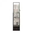 thumbnail image 5 of 360° Rotating Standing Jewelry Cabinet with Full Length Mirror Lockable Black MDF Jewelry Armoire Organizer with Interior Lighted Mirror Storage Drawers, 5 of 10