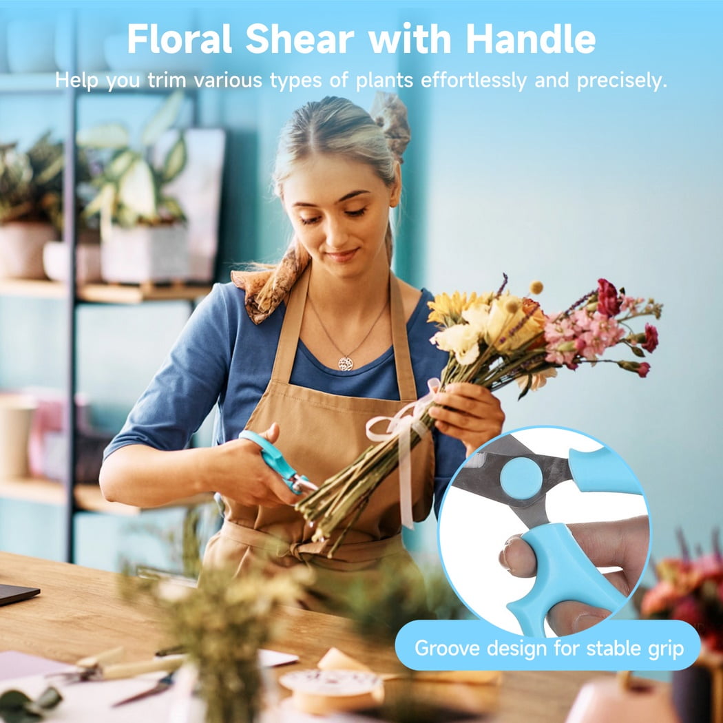 16Pcs Stainless Steel Flower Scissors, Floral Shears with Comfortable Handles, Garden Pruning Shears, Flower Trimming Tools, Garden Clippers for Flower Arrangement, Fruit Picking