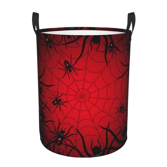 Honeii Spiders On The Web And Space Print Laundry Hamper Basket,Baby Nursery Woven Storage Basket for Toys Bin,Pillows,Blankets,Clothes-Medium