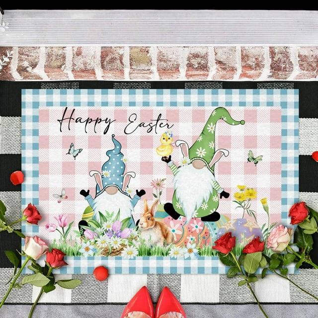 fsxdhpcsgfc New Hot Easter Floor Mats Home Entry Mats Holiday Decorative Door Mats Carpet Four Small Classroom Rug Dining Room Rugs for under Table 6x9 Area Rug under Bed Bedroom Rig Soft And Warm