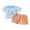 Sky Blue, variant on Loicainy Baby Toddler Boys Halloween Outfit 12 18 24 Months 2T 3T 4T 5T Short Sleeve Pumpkin Ghost Embroidery Tops with Plaid Shorts 2Pcs Kids Clothes Set