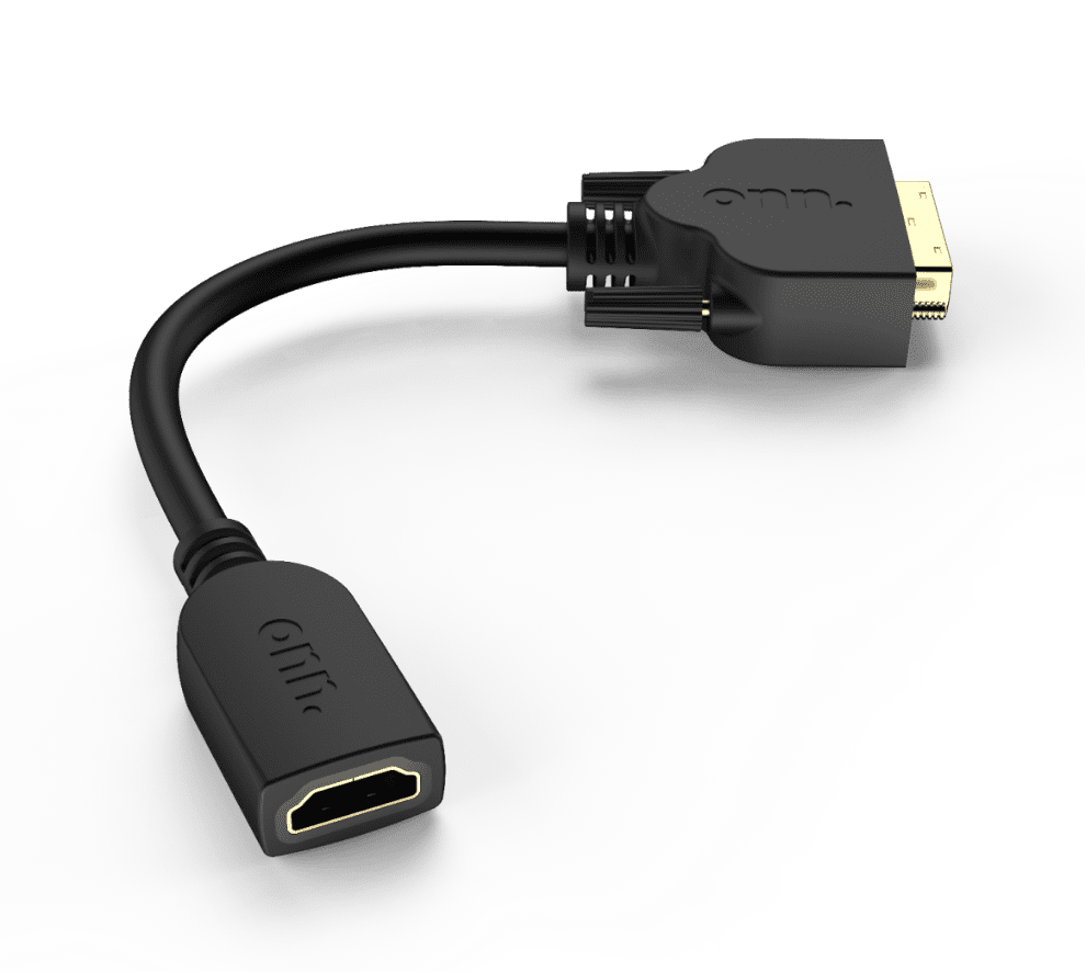 onn. DVI Male to HDMI Female Bi-Directional Adapter