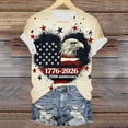 thumbnail image 4 of mgoYE Clothing for Women 250th Anniversary USA Shirt Women T-Shirt 250 Years America Anniversary Shirt Womens 250th Independence Day Freedom Shirt USA Flag Star and Stripes Tee|Beige M, 4 of 7