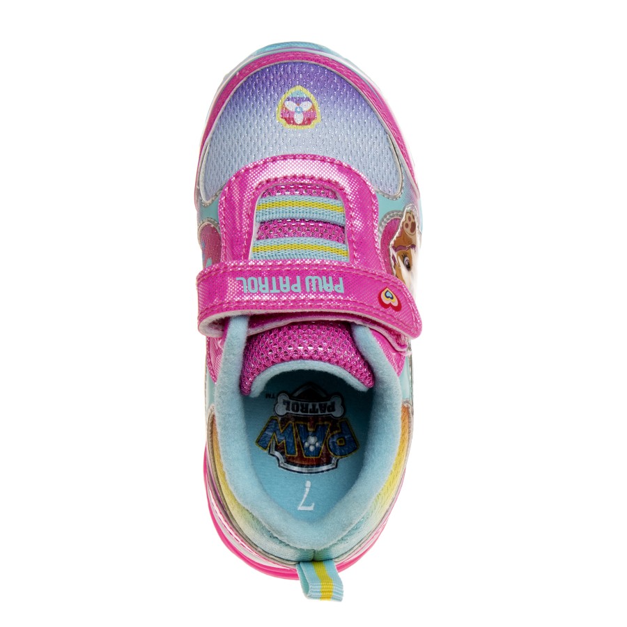 Nickelodeon Paw Patrol Toddler Girls Sneakers W 5 White Lights, Pink Blue, Size 8