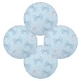 thumbnail image 2 of 15.4" Round Placemat Set of 4 Polyester Fabric Place Mats Non-Slip Dining Kitchen Table Mats for Kitchen Party Decor Pastel Blue Bows and Dots, 2 of 5